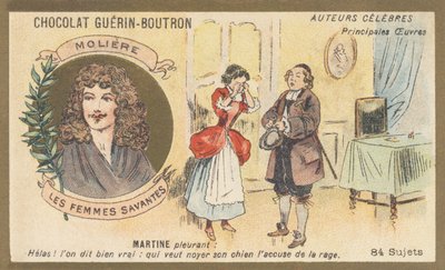 Jean-Baptiste Poquelin dit Moliere（1622-1673）、フランスのコメディアン兼劇作家、「Les Femmessavantes」（1672）の作者 作： French School