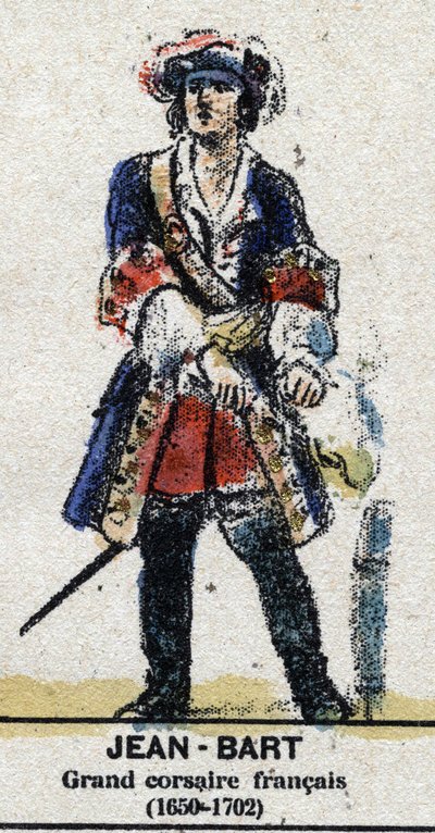 Jean Bart (1650-1702), フランスの船乗り、コルセア。"Galeriede Kings and Queens of France and illustrious characters from 1643 to 1895 "では、エピナルの画像が掲載されています。 作： French School
