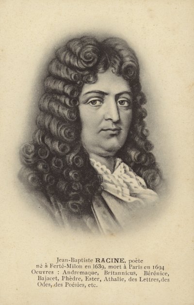 ジャン・ラシーヌ（1639-1699）フランスの劇作家（リトグラフ） 作： French School