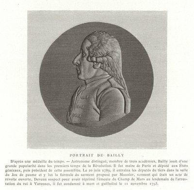 Jean Sylvain Bailly、フランスの天文学者、数学者、革命的政治家 作： French School