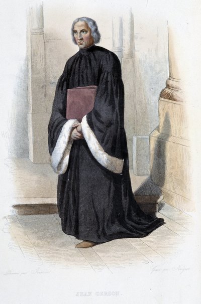 ジャン・ド・ゲルソン（フランスの司祭・神学者、1363-1429年） - パリのMennechet社の「Le Plutarque francais」に掲載。 作： French School