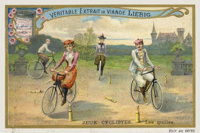 サイクリストゲーム、フランスのスキットルズ周辺のサイクリング。 作： French School