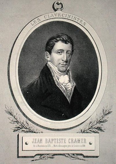 Johann Baptist Cramer (1771-1858) アルフレッド・ルモワンヌの彫刻（リトグラフ）。 作： French School