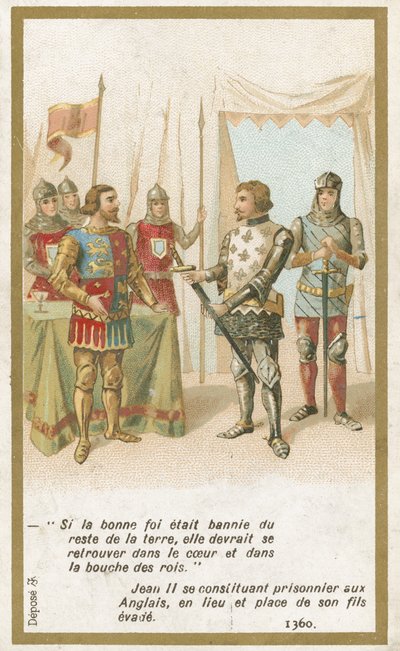 ジョン2世、フランス国王、英語の囚人、1360年 作： French School