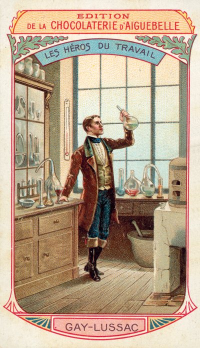 Joseph Louis Gay-Lussac, フランスの化学者・物理学者 (Chromolitho) 作： French School