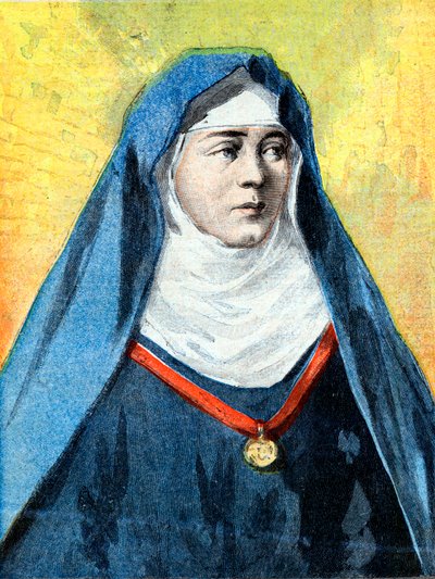 Julienne Duguesclin (1377-1404) ベネディクト会の修道女 1894年7月23日の「Le Petite Journal」の挿絵（エングレービング 作： French School