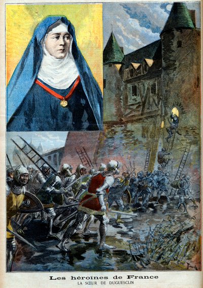 Julienne Duguesclin (1377-1404) ベネディクト会の修道女 1894年7月23日の「Le Petite Journal」の挿絵（エングレービング 作： French School