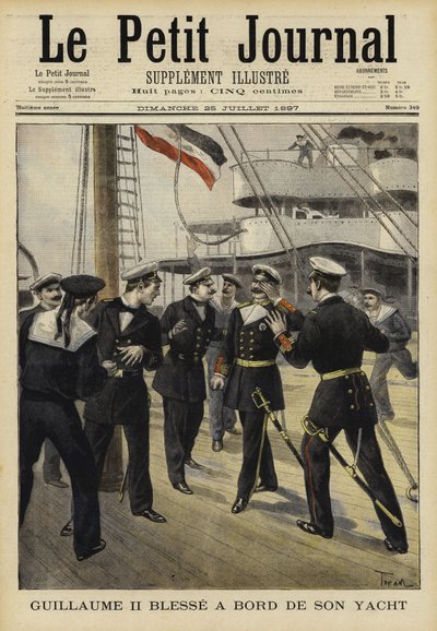 1897年にヨットで乗船したドイツのカイザーヴィルヘルム2世 作： French School