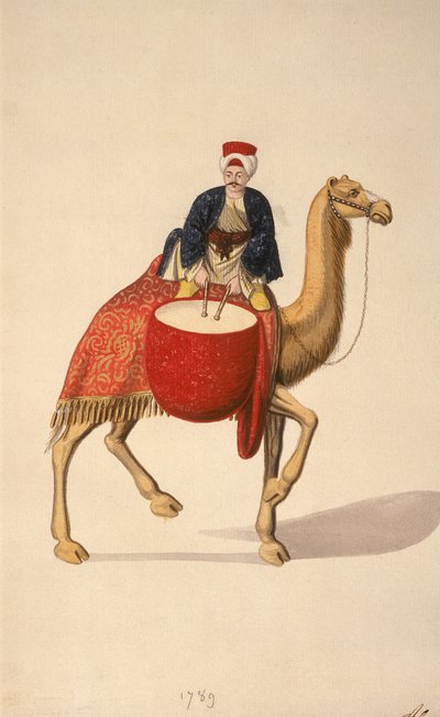 ケトルドラマー、オスマン時代、1789年（紙にトイレ） 作： French School