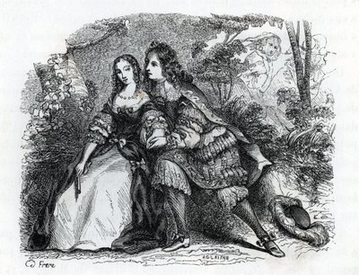 国王ルイ14世（1638-1715）と愛人ルイーズ・ド・ラ・ヴァリエール（1644-1710） - （彫刻）1846年 作： French School