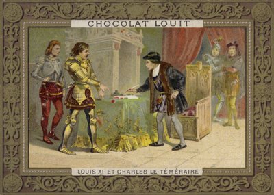 フランス国王ルイ11世とブルゴーニュ公チャールズザボールド 作： French School