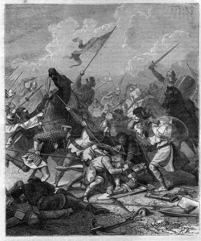 ゲルマニアのオトン1世は、ローマで反乱軍に驚かれた大王（912〜973年）。モーリス・ラシャトレ著「Histoire des Papes-Rois-Queen and Empereurs a travers les centuries」に掲載されている図版 作： French School