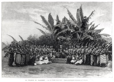 トファ王（r.1874-1908）とその法廷、ダホーミー、1892年 作： French School