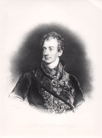 クレメンスヴェンツェルネポムクローター（1773-1859）メッテルニヒウィネブルグ王子、1815年 作： French School