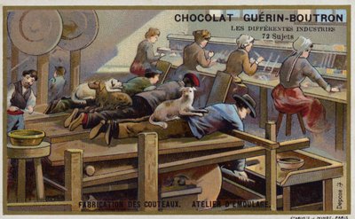 ナイフの製造。研ぎのワークショップ（クロモリトー 作： French School