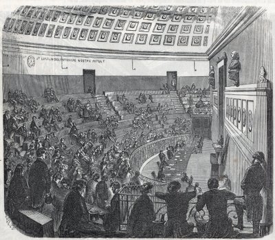 パリの医学部 - 大円形劇場 - Edmond Texier 1852年の「Tableau-de-Paris」に掲載されているエングレーヴィング 作： French School