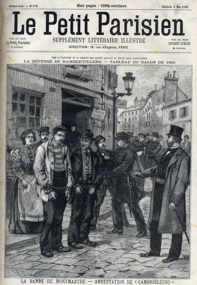 La Bande de Montmartre: 警察がパリで強盗を逮捕、「Le petit Parisien」に掲載。 作： French School