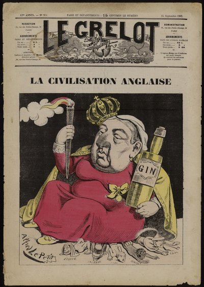 La Civilisation Anglaise - based on Gin (color litho) 作： French School
