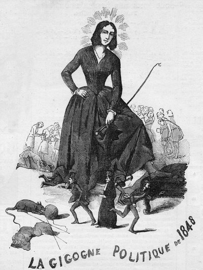 1848年の政治的ジゴク（ジョージ・サンド（オーロール・デュパン、バロネス・デュドヴァン）（1804-1876）フランスの作家）。 作： French School