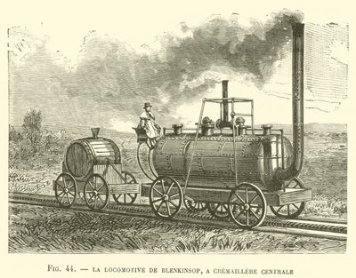 La Locomotive de Blenkinsop, a Cremaillere Centrale (エングレーヴィング) 作： French School