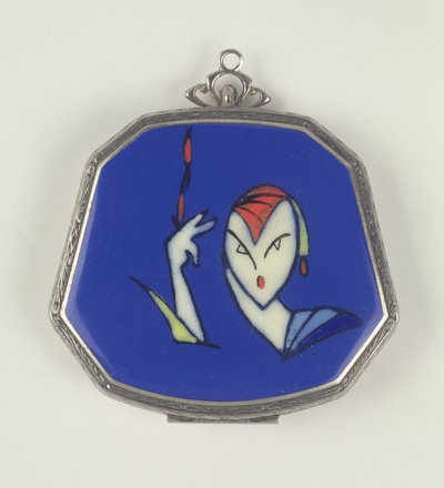 ラモードファムファタールパウダーコンパクト、フレンチ、1920-30（エナメル） 作： French School