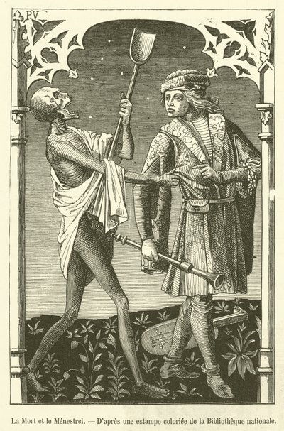 死と吟遊詩人(版画) 作： French School