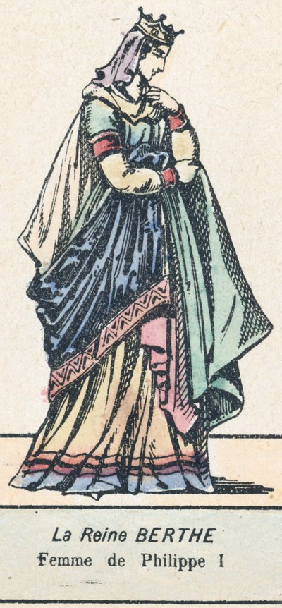 フィリップ1世の妻、ベルテ王妃（彩色画 作： French School