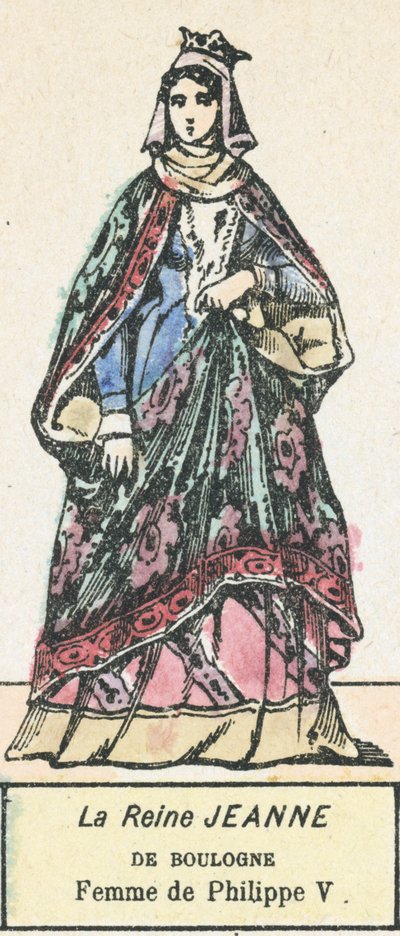 フィリップ5世の妻、ジャンヌ・ド・ブローニュ王妃（彩色済み彫刻作品 作： French School