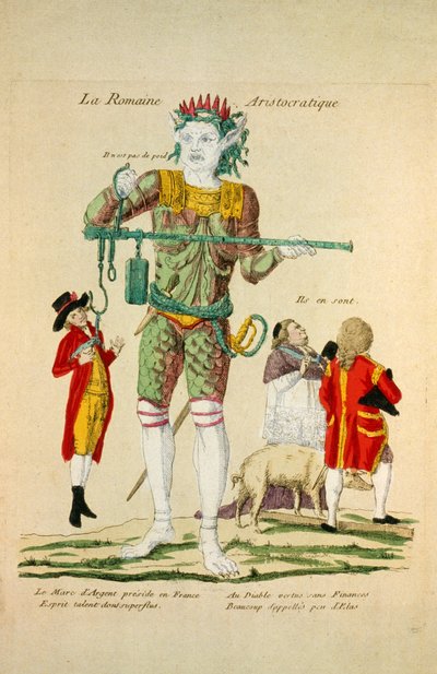 La Romaine Aristocratique, pub.1789年（手彩色彫刻 作： French School