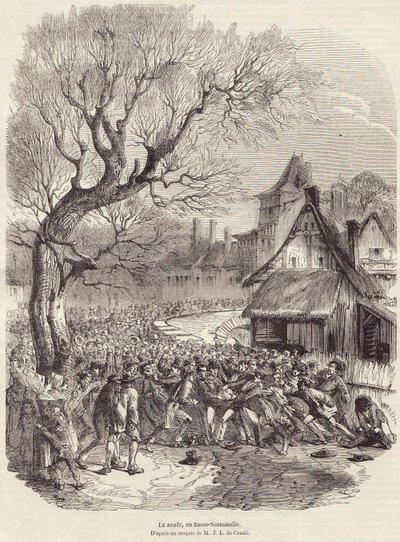 1852 年 2 月 28 日、ロウアー ノルマンディーのラ スールのパブ。 作： French School