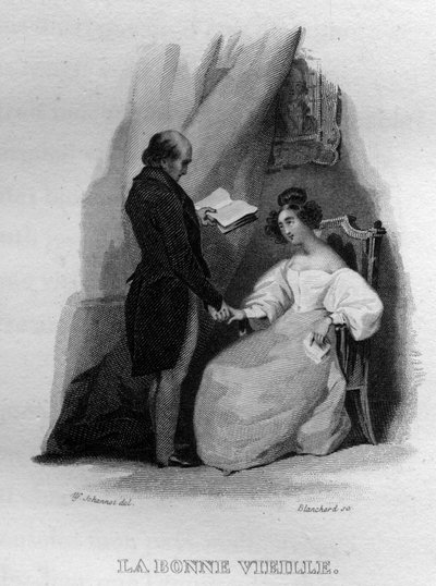 La bonne vieille Chanson de Beranger in "Oeuvres completes" (1834) by Pierre Jean de Beranger (1780-1857) フランスの詩人、作詞家。 作： French School