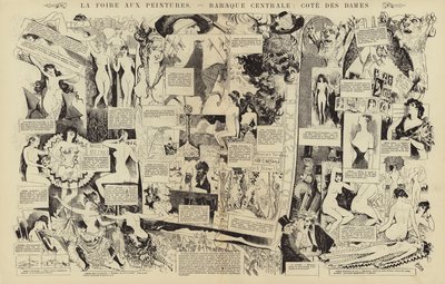 La foire aux peintures, Baraque centrale, cote des dames (e.g. engraving) 作： French School