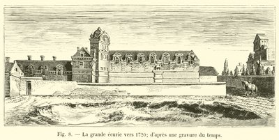 1720年頃の大厩舎。時間の刻印から 作： French School