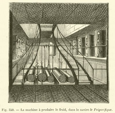 フリゴリフィーク号の低温製造装置（彫刻 作： French School