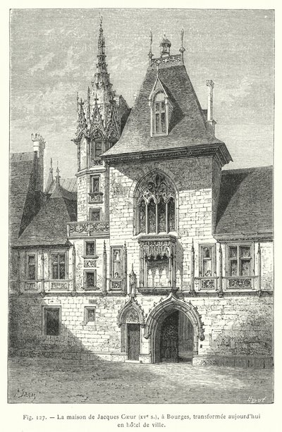 15世紀、ブールジュにあったジャック・クールの家、現在は市庁舎になっている（彫刻 作： French School