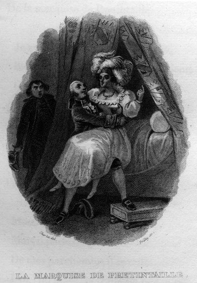 La marquise de pretintaille Chanson de Beranger in "Oeuvres completes" (1834) by Pierre Jean de Beranger (1780-1857) フランスの詩人・作詞家。 作： French School