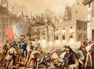 シャトー・ドーの占領 - 1848年の革命 - 2月24日、パレ・ロワイヤル広場のシャトー・ドーの占領 作： French School
