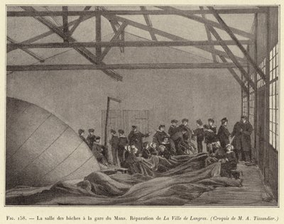 La salle des baches a la gare du Mans, Reparation de La Ville de Langres. 作： French School