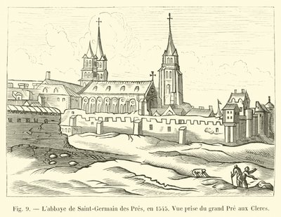 1545年のサンジェルマンデプレのラボベイ、グランプレオクレルクからの眺め 作： French School