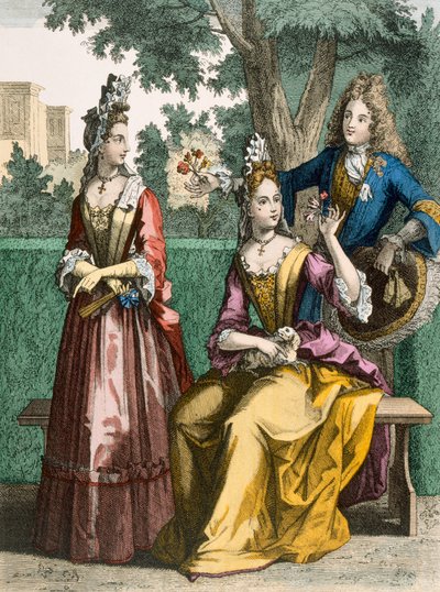 レディースフォーマルデイドレス、1690年 作： French School