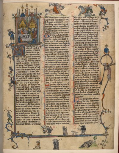 ランスロット＝グレイル（散文ヴルガータ・サイクル）、MS 10294/1 f.1dr追加 作： French School