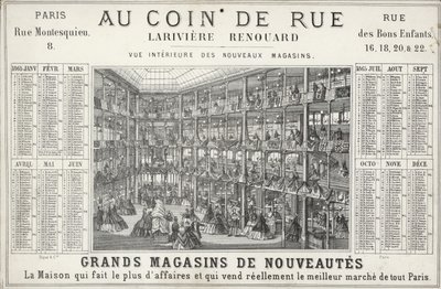 パリ、ラリヴィエール・ルヌアール百貨店（リトグラフ 作： French School