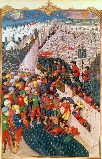 Lat 6067ロードス包囲戦のトルコ作戦、ロードス包囲戦の歴史、ギヨームカウラン作、1483年 作： French School