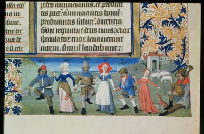 Lat 873 f.21アングレームのチャールズの時間からの羊飼いのダンス 作： French School