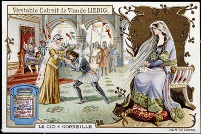 ピエール・コルネイユ（1606-1684）の『ル・シッド』、リービッヒのクロモリトグラフ、sd.19世紀 作： French School