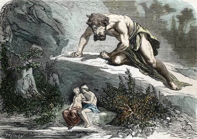「Le Cyclops Polypheme surprising Galatee et Acis」（エングレーヴィング）1864年 作： French School