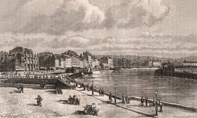 Le Havre - Normandie - V.A. Malt-Brownの "La France illustree: geography, history, administration statistique "に掲載された彫刻。1884 作： French School