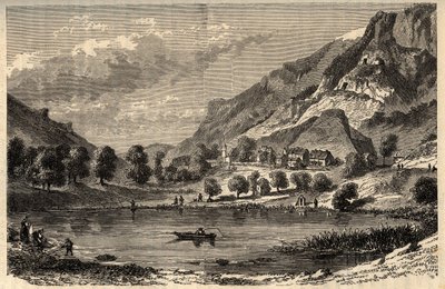 Le Lauzet-Ubaye - Le lac du Lauzet - フランス南東部、アルプ＝ド＝オート＝プロヴァンス県のコミューン - "PATRIE" の刻印 - DESCRIPTION PECTUREQUIREQUE DE LA FRANCE EN 6 VOLUES BY LUCIEN HUARD - 19世紀末 作： French School