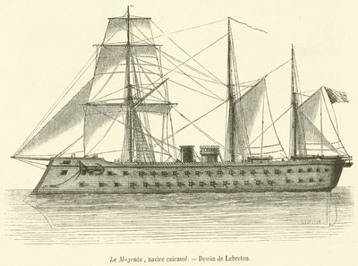 戦艦「マゼンタ号」（彫刻 作： French School