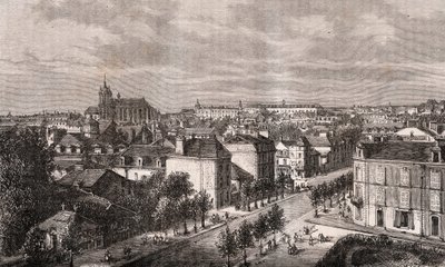 Le Mans - Pays de la Loire - V.A. Malt-Brownによる "La France illustree: Geography, History, Administration Statistique "に掲載された彫刻。1884 作： French School
